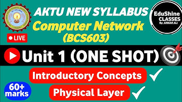 Computer Network Unit 1 One shot BCS603 | Introductory Concepts and Physical Layer Unit 1 One shot