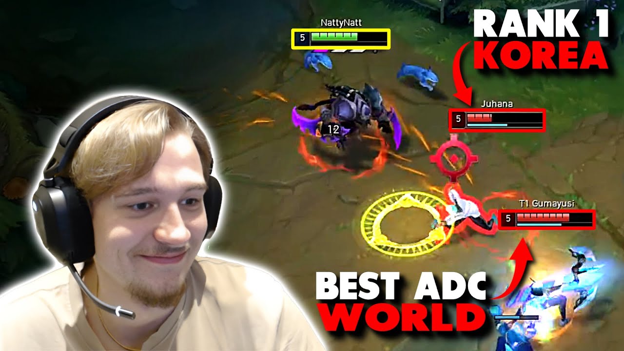 NattyNatt Rengar против Кореи 1-го ранга и T1 Gumayusi ОДНОВРЕМЕННО