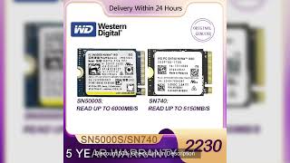 Western Digital WD SN740 SN5000S M.2 2230 SSD 2TB 1TB 256GB NVMe PCIe Gen4 x4 For Microsoft Surface