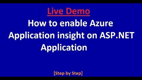 How to enable Azure Application insight on ASP.NET application