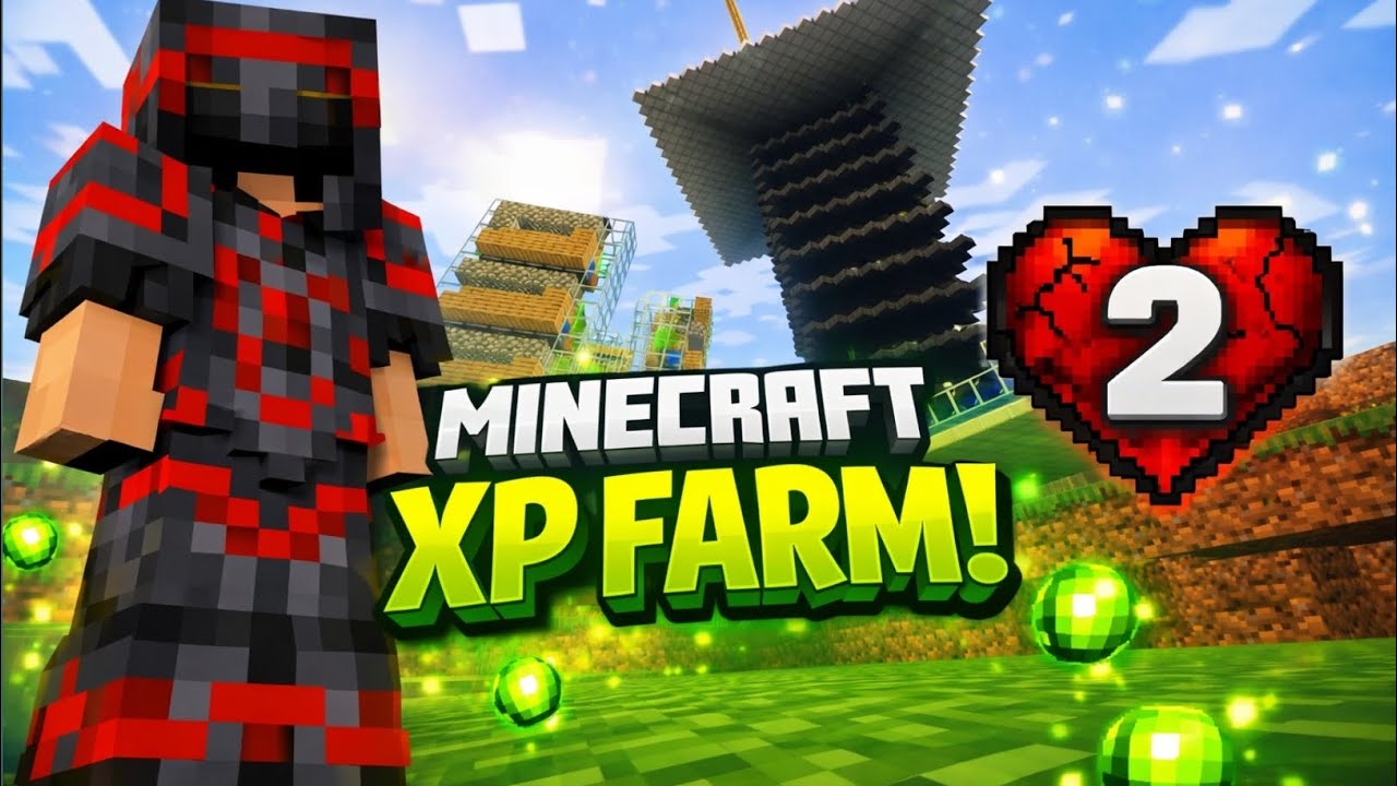 Minecraft XP Farm 🔥 2 Hearts Challenge! | Fastest XP Trick 😱