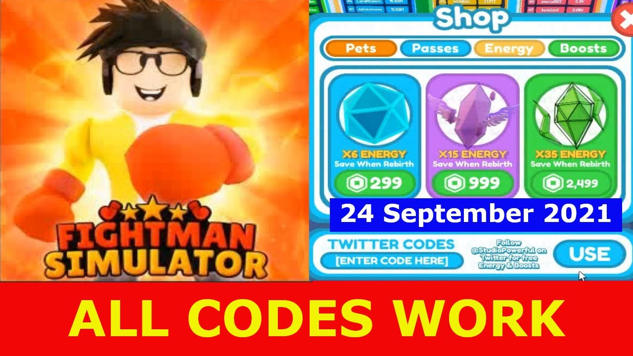  ALL CODES WORK X2 POWER Fightman Simulator ROBLOX September 24 2021 YouTube