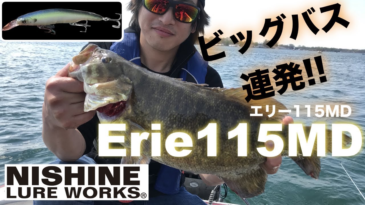 【Erie115MD】Smallmouth bass fishing with Nishine Lure Works