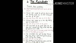 Class 4 English II The Raindrop II Question Answer II
