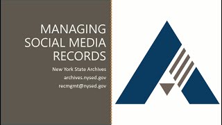Managing Social Media Records