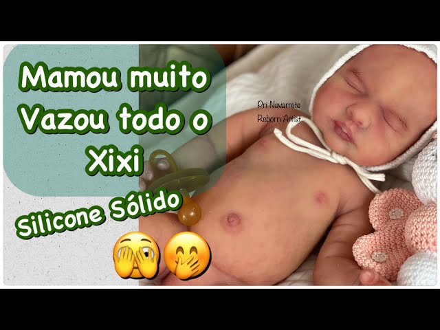 Bebe Reborn Silicone solido Ultra Realista Mama e faz Xixi