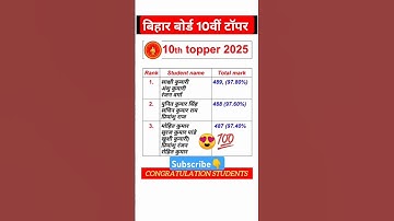 bseb 10th topper 2025 😍 ll Bihar board ll Bihar board result ll #shorts #short #ytshorts #trending