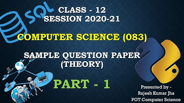 #ComputerScience (083) #CBSE #SamplePaper discussion (2020-21) of for #Class12 #Python #2020-21