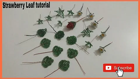 How to make seed beads strawberry leaf | Easy tutorial step by step Part-1 | Rowshan Ara Handicrafts