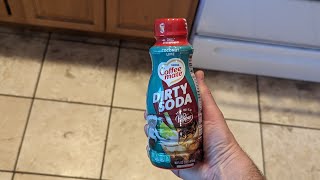 LET'S DRINK DIRTY! Trying Coffee-Mate DIRTY SODA Mix with Dr. Pepper!