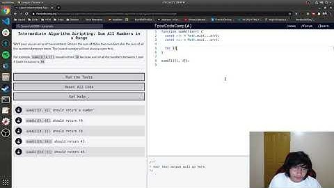 Sum All Numbers In A Range | Intermediate Algorithm Scripting | Free Code Camp