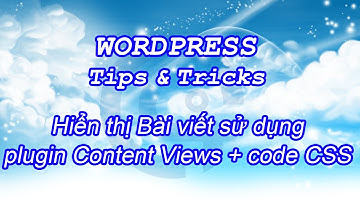 #30 ThuyAnh KulturKanal |Hiển thị Bài viết với plugin Content Views+code CSS |WordPress Tips&Tricks