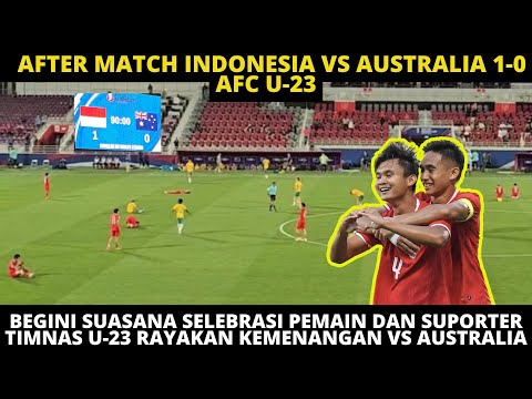 SUJUD SYUKUR HARU PEMAIN TIMNAS U-23 MERAYAKAN KEMENANGAN INDONESIA VS AUSTRALIA 1-0 DI AFC CUP U-23