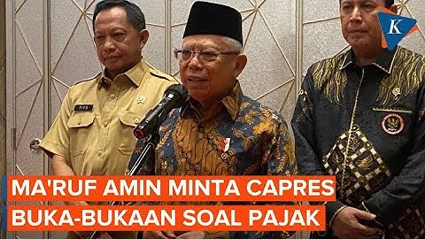 Wapres Ma'ruf Amin Minta Capres dan Cawapres Transparan soal Harta Kekayaan dan Pajak