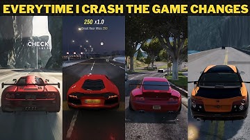 Everytime I crash The Game Changes Playing different racing games with steering wheel