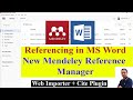 Referencing in microsoft ms word with new mendeley reference manager