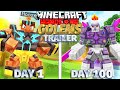 100 Days as a GOLEM in HARDCORE Minecraft! (Trailer)