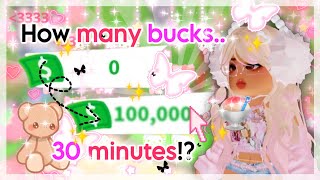 ༘⋆ ✰ HOW many BUCKS will I earn in 30 MINS? 🤑🌷 | Speed grinding 🍧 | Adopt me ✭ | ItsSahara♡ ༘*.ﾟ