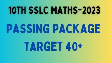 10th Maths Target 40 Revision class | Passing package| SSLC -2023