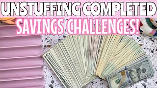 UNSTUFFING COMPLETED SAVINGS CHALLENGES! | How Much Did I Save in Fall Savings Challenges!?