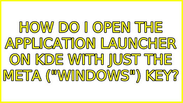 Ubuntu: How do I open the Application Launcher on KDE with just the meta ("Windows") key?