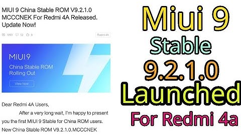 MIUI 9 China STABLE 9.2.1.0 LAUNCHED FOR REDMI 4A and GLOBAL STABLE LAUNCH DATE... QNA ANNOUNCEMENT!