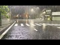 Pure Heavy Rain ⚡ Double Thunder Sounds in Quiet City - Nature Rain Sounds for Sleeping, Relax Rain