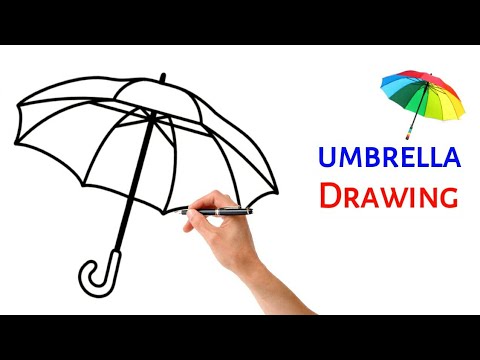 How to Draw Umbrella | Umbrella drawing easy | How to draw umbrella