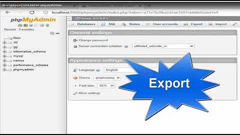 Import and export mysql database using phpMyAdmin