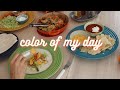[SUB] 내 하루를 소생시켜주는 Color therapy / 땅콩소스 샐러드 냉우동/ 강남나이트 화채/ Mexican Taco Night/ 미국일상 Vlog
