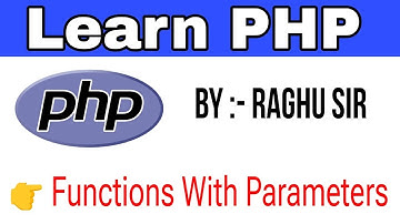 PHP Functions Tutorial in Hindi | PHP Functions with Parameters Tutorial in Hindi