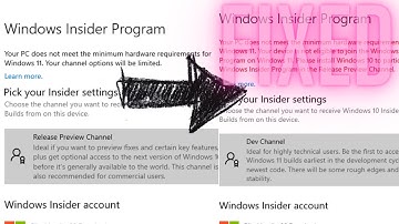 CHANGE PREVIEW CHANNEL TO DEV CHANNEL FOR WIN 11 UPDATE\DEV CHANNEL NOT AVAILABLE