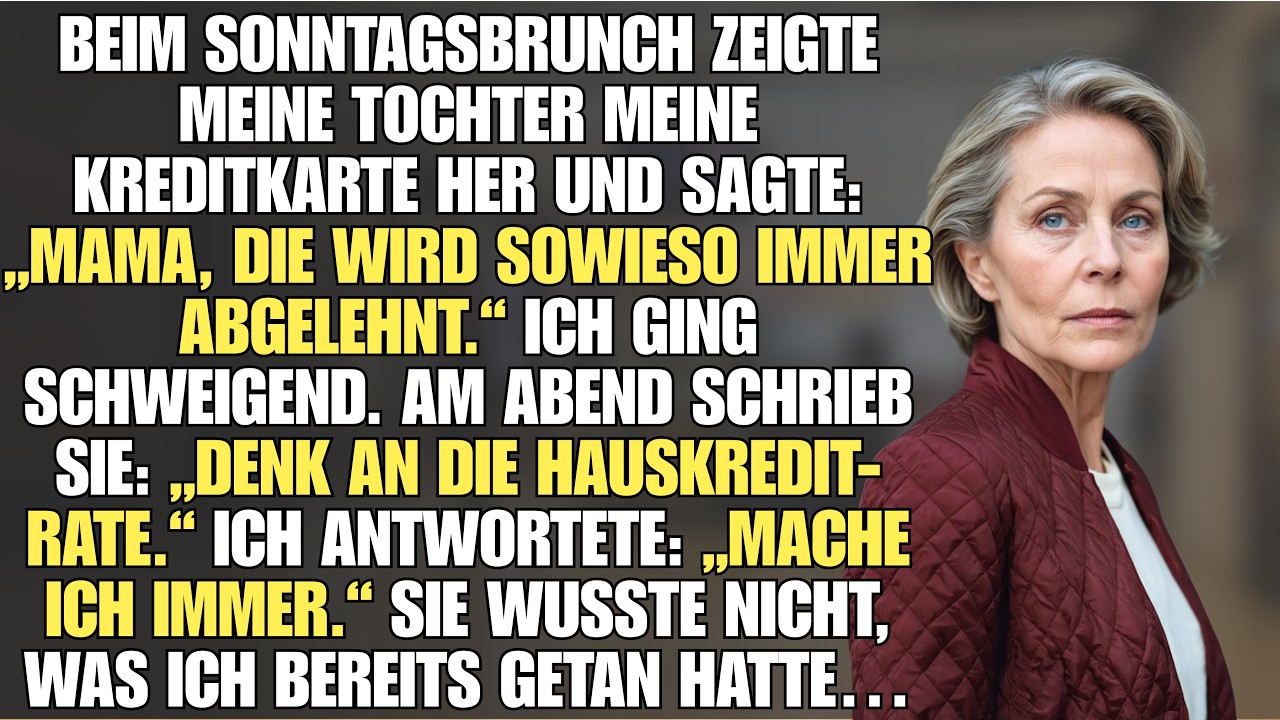 „Mama, die wird doch sowieso immer abgelehnt“, lachte meine Tochter und hielt meine Kreditkarte in die Höhe, während sie und ihr Mann mich im vollen Café vor meinem eigenen Enkel bloßstellten. Ich...