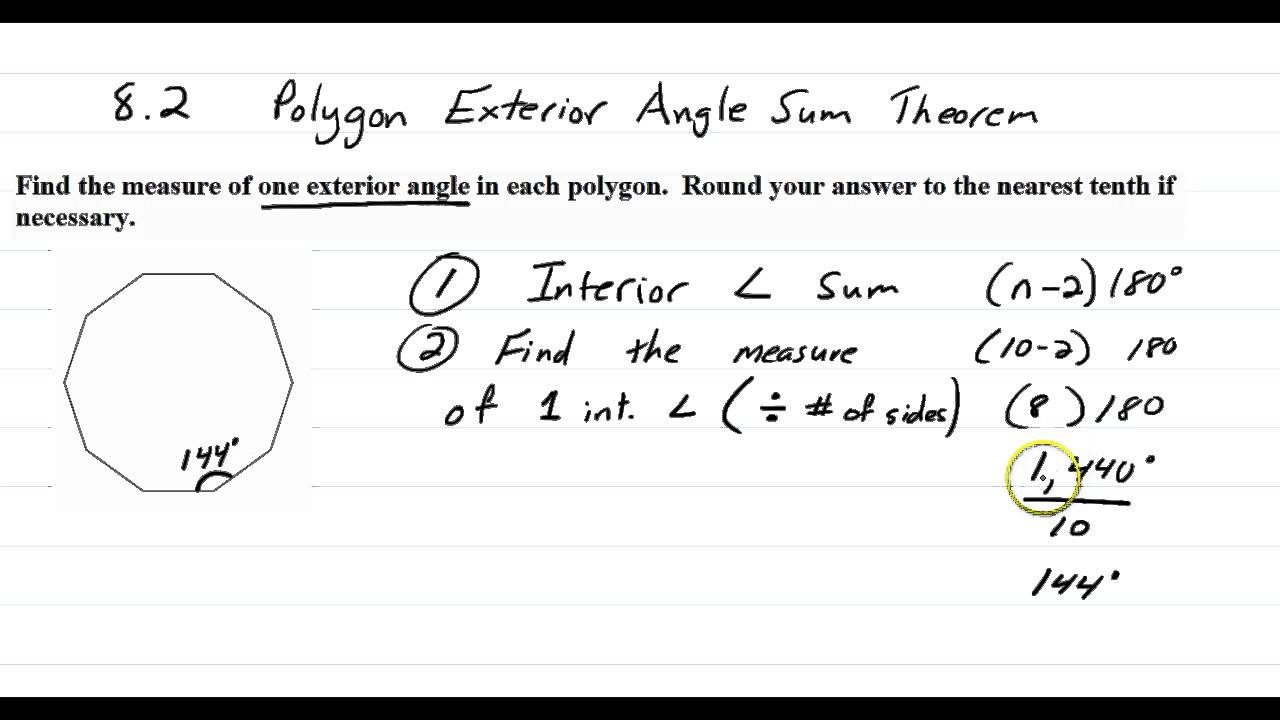 Integrated Math 8 2 Polygon Exterior Angle Sum Theorem