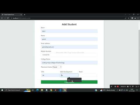 Placement cell Node js backend skill test