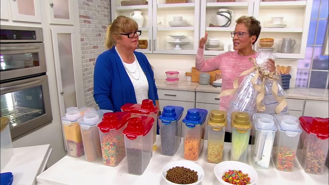 LocknLock Set of 2 Pantry Storage Containers w/ Pour Spout on QVC YouTube
