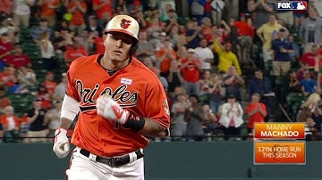 BOS@BAL: Machado lifts a solo shot to left field