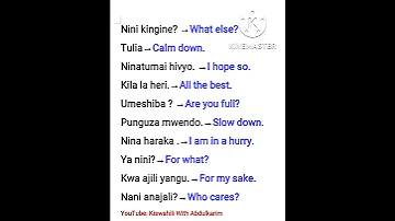 Useful Swahili Phrases 
