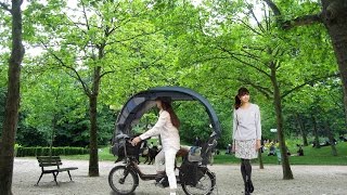 ヤマハ パス バビーに椅子とカゴと荷物の屋根