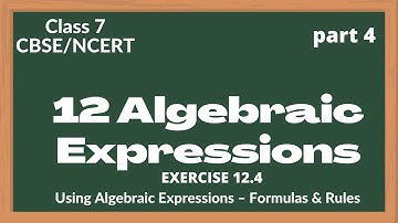 CLASS 7 MATHEMATICS | CH#12 ALGEBRAIC EXPRESSIONS | EX #12.4 | Rules for patterns