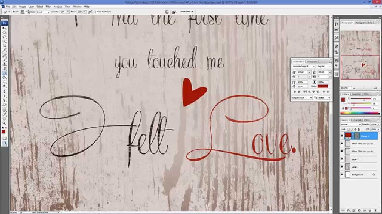 photoshop how to add word art