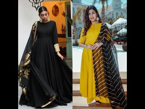 simple black anarkali