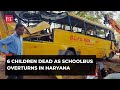 Haryana accident at least 6 students killed 15 injured as school bus overturns in mahendragarh