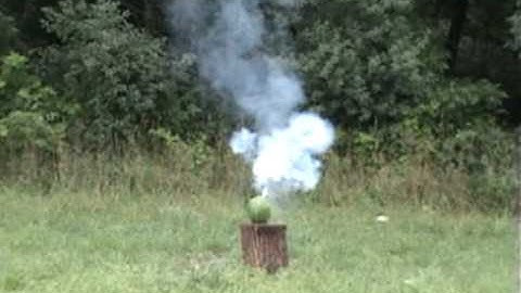 Blowing up a watermelon (slow motion)