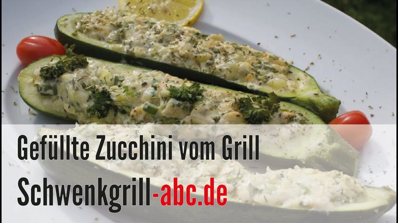 Lecker gefüllte Zucchini vom Grill - Rezept zum schnell nach machen ...