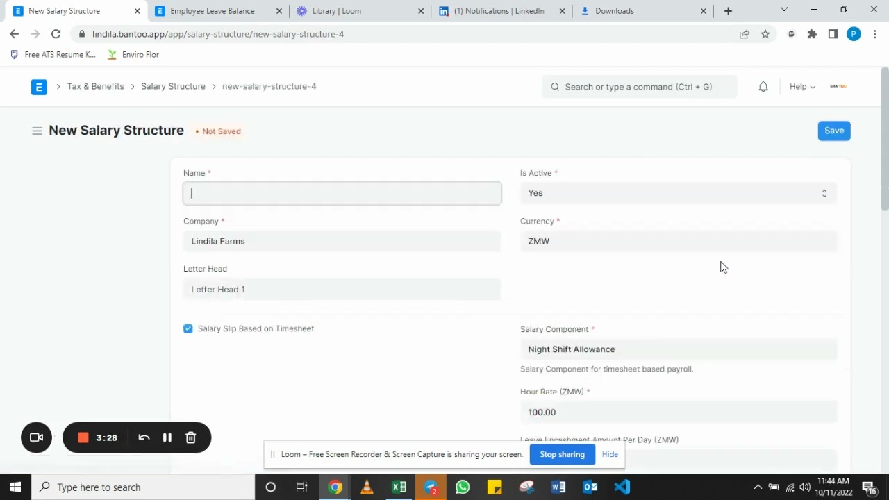 Setting up Leave Encashment in payroll