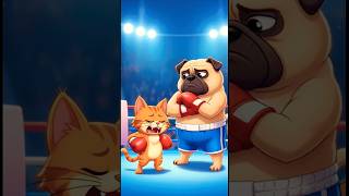 When a Cat Tries to Fight a Pitbull... 🥊🤣 #shorts