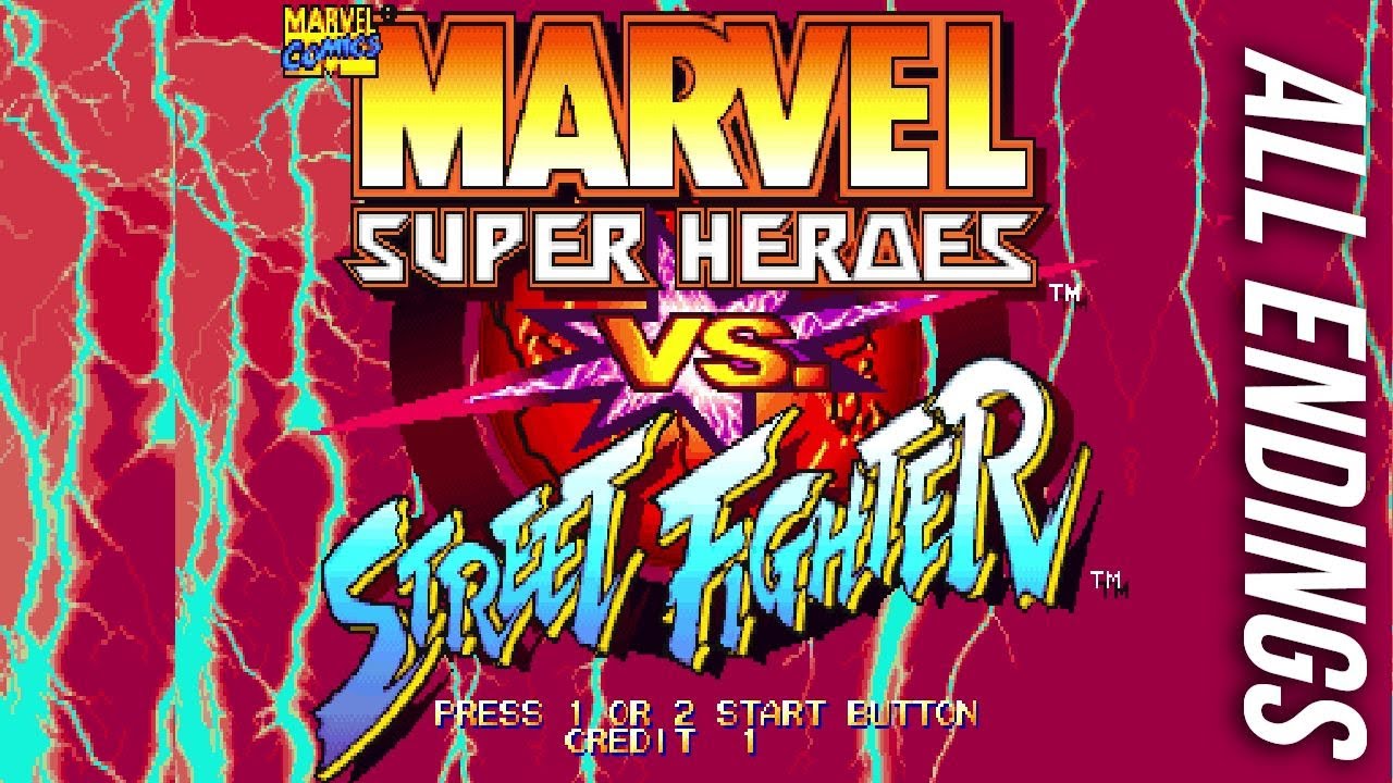 🇺🇸🇯🇵 All Endings + Secret Characters :: Marvel Super Heroes vs. Street Fighter (Arcade)