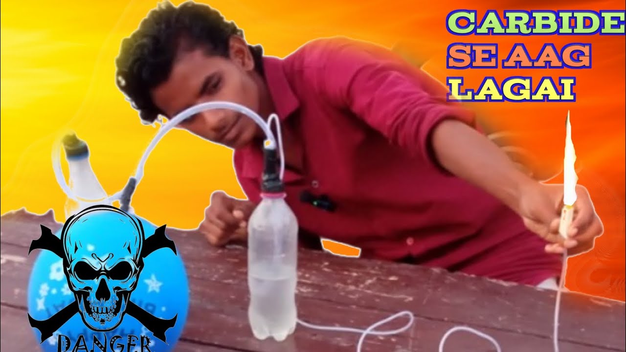 Carbide Gas Experiment | Calcium Carbide + Water Reaction | Science Experiment