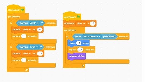 Programar vidas en scratch, sumar, quitar, ganar